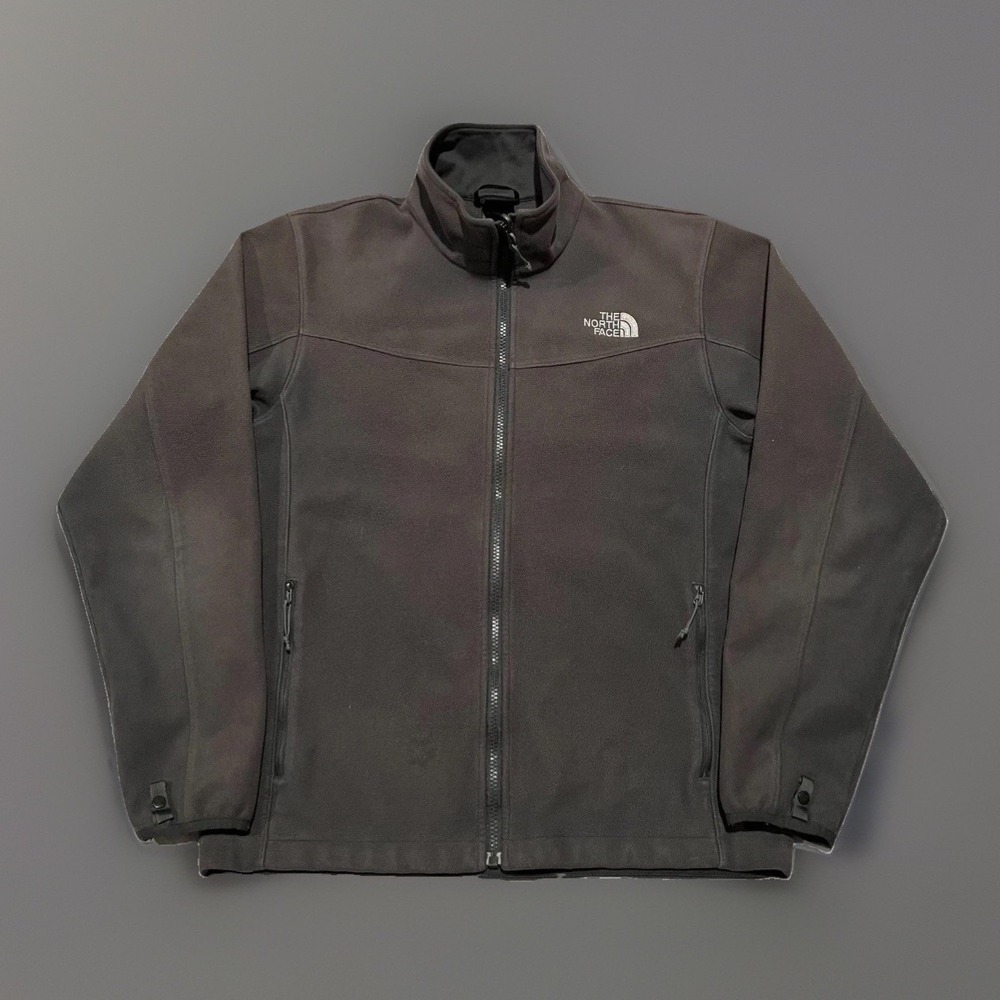 The North Face Mens Faded Grey Fleece Soft Shell Lined Hiking Full Zip Jacket S